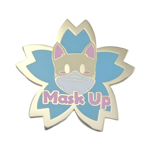 Cat Mask Up Pin