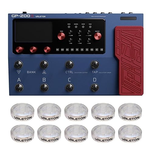 VALETON Multi Effects Pedal with Expression Pedal FX Loop MIDI I/O Amp Modeling IR Cabinets Simulation Stereo OTG USB Audio Interface GP-200X