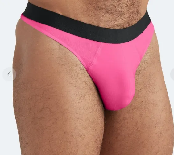 Pouch Front Thong Bold Pink