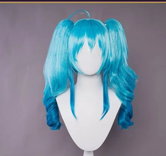 【Pre-sale】Uwowo V Singer Little Devil cosplay Costume 50CM Long Blue Wig