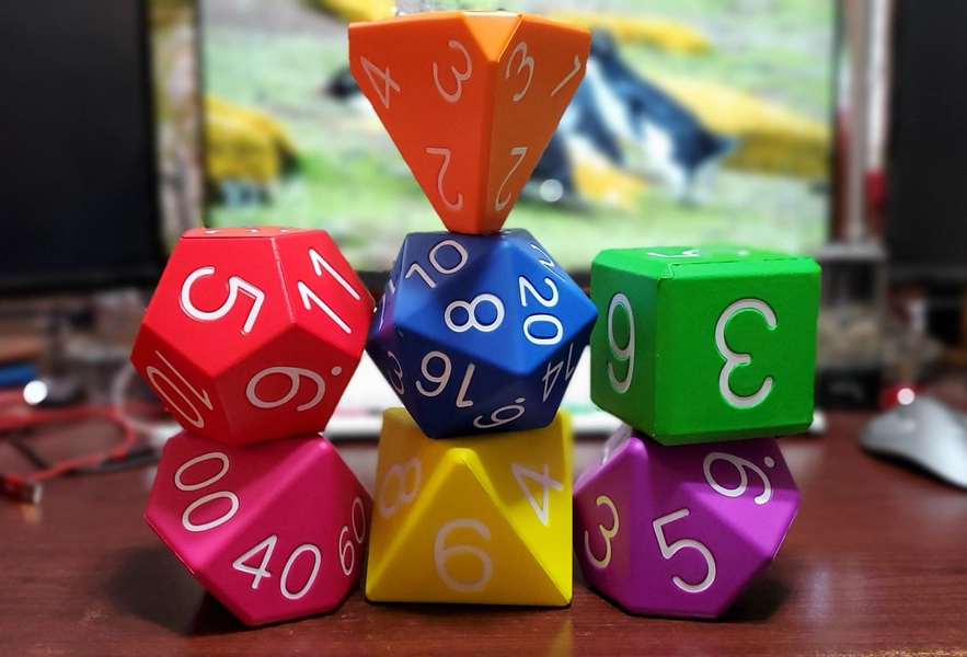 Zucati B.F.D (Big Foam Dice) 4&quot; Polyhedral Dice Set of 7 (First Edition 1/500) (17 sets remaining)
