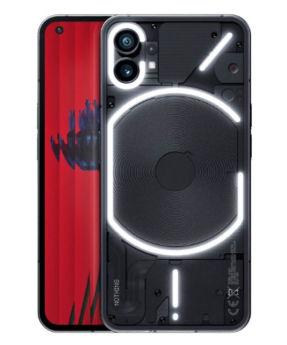 Nothing Phone (1) -Glyph-interface, 50 MP dubbele camera, Nothing OS, 6.55” 120Hz OLED-beeldscherm, 12GB RAM + 256GB,Zwart