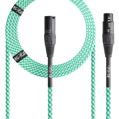 green candy stripe mophead XLR microphone cable :3