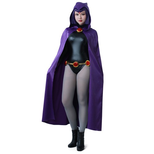 miccostumes Women's Rachel Purple Cloak Black Jumpsuit Cosplay Costume - Large