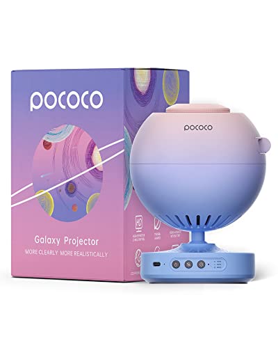 POCOCO Home Planetarium Star Projector: Ultra Clear Galaxy Projector for Bedroom Birthday Anniversary Valentines Gift Ideas for Her Girlfriend Women Wife Stress Relief Gift Night Light for Room Decor - Blue-Pink