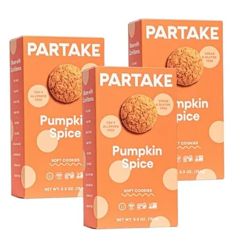 Partake Cookies | Gluten-Free & Vegan Pumpkin Spice Cookies (3 boxes)