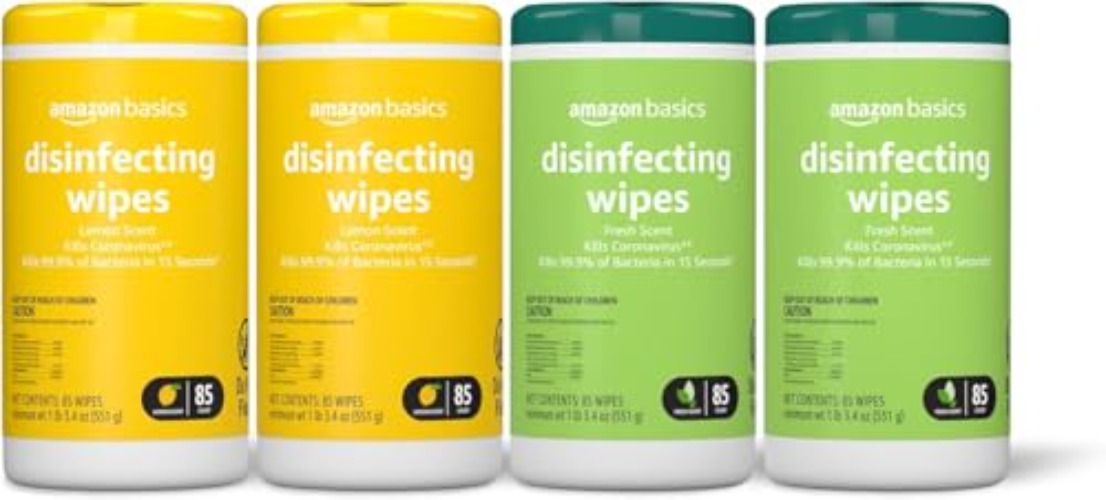 Amazon Basics Disinfecting Wipes [Pack of 4]