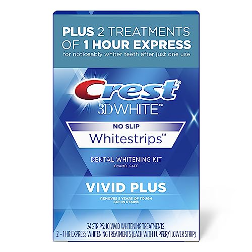 Crest 3D Whitestrips || Vivid Plus, Teeth Whitening Strip Kit, 24 Count
