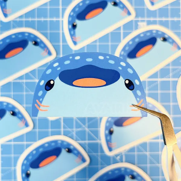 Peeking Whale Shark Sticker
