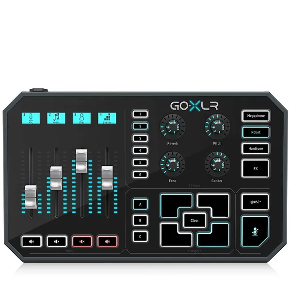 TC Helicon GoXLR Revolutionary Online Broadcaster Platform with 4-Channel Mixer, Motorized Faders, Sound Board and Vocal Effects