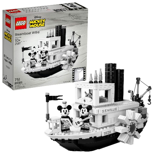 LEGO Ideas 21317 Disney Steamboat Willie Building Kit (751 Pieces)