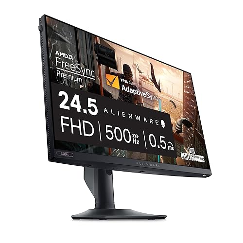 Alienware AW2524HF Gaming Monitor - 24.5-inch (1920x1080) 500Hz (Overclock) 0.5ms Display, Height/Tilt/Swivel/Pivot Adjustability, 3yr Advanced Exchange - Black - 24.5 Inches - 500 Hz - AW2524HF