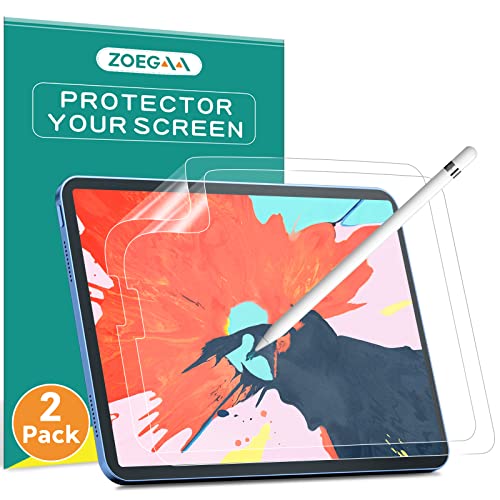 ZOEGAA [2 Pack] Paper Screen Protector Compatible with iPad Pro 12.9 inch (2021/2020/2018), iPad Pro 12.9 5th/4th/3rd Generation Matte Screen Protector for Write and Draw on Paper Film - ipad 12.9 2020 inch - Transparent