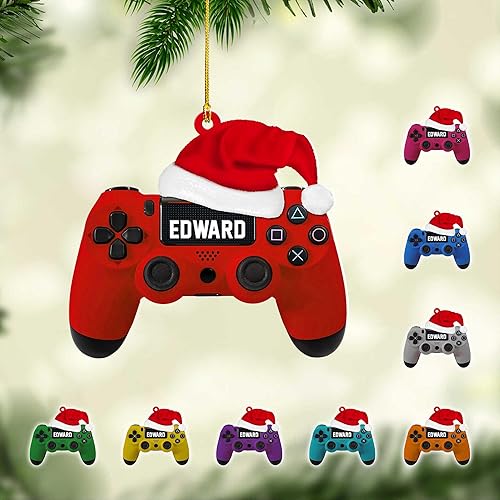 Personalized Video Game Controller Ornament, Custom Gamer Ornament Christmas Ornaments Gaming Controller Gift for Gamer, Gaming Ornaments for Christmas Tree Decorations 2D Gaming Ornaments (G1) - G1