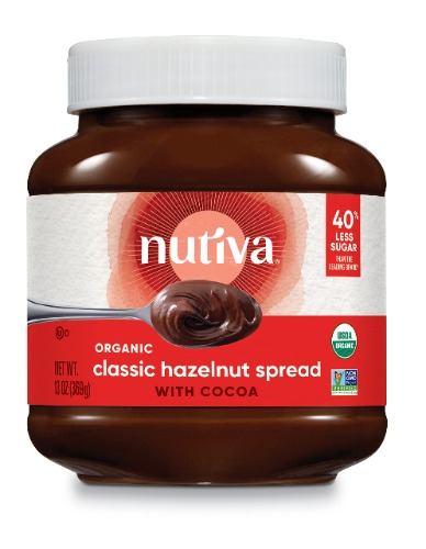 Nutiva Organic Vegan Hazelnut Spread, Classic Chocolate, 13 Oz, USDA Organic, Non-GMO, Fair Trade & Sustainably Sourced, Vegan & Gluten-Free, Plant-Based Spread with Less Sugar - Classic Chococlate