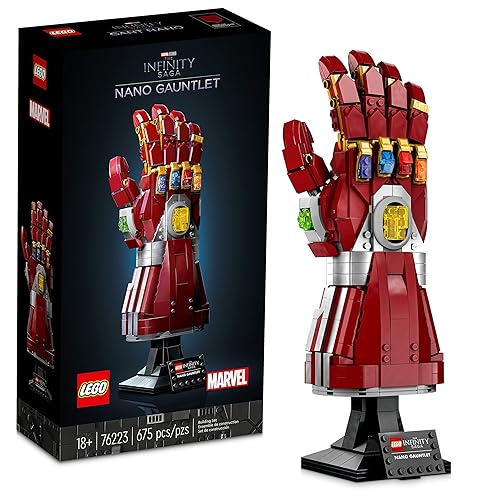 LEGO Marvel Nano Gauntlet, Iron Man Model with Infinity Stones, 76223 Avengers: Endgame Film Set, Collectable Memorabilia, Gift Idea for Adults and Teens - Multicolor