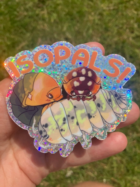 Isopals! Isopod Pill Bug Woodlice Rolypoly Holographic Sticker!