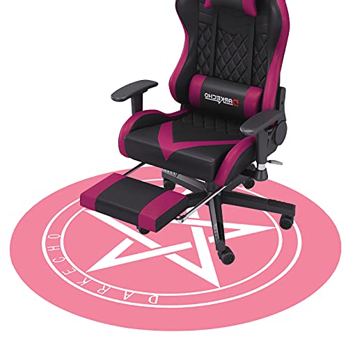 Darkecho Gaming Chair Mat,Anime Office Chair Mat for Carpeted and Hardwood Floor,39 Inch Round Pentagram Floor Mats for Office Chair Desk Chair,Anti Slip Floor Protector for Rolling Chair,Pink - Pink