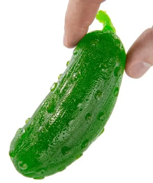 Gummy Pickle: Good-sized gherkin made of gummy.