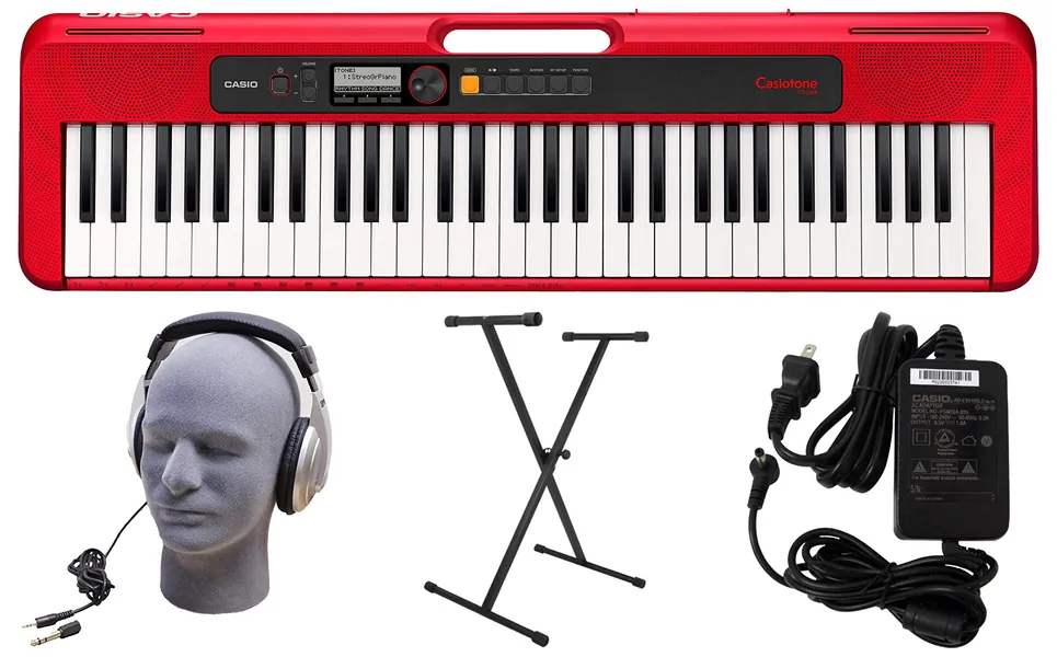 Casio CT-S200RD 61-Key Premium Keyboard Pack with Stand, Headphones & Power Supply, Red (CAS CTS200RD PPK) - Red Premium Pack