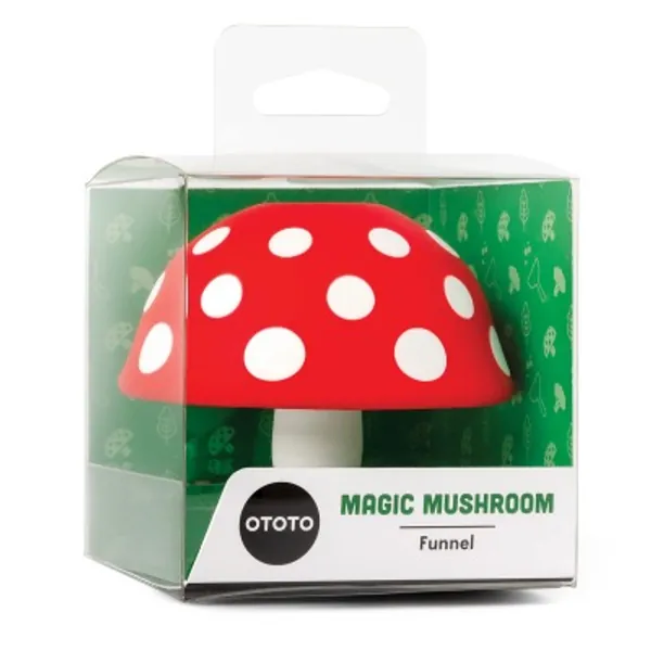 OTOTO Magic Mushroom - Foldable Kitchen Funnel - Fun Kitchen Gadgets - Quirky Gifts - Small Silicone Funnel for Liquid Transfer - 100% Food Safe, BPA Free, Dishwasher-Safe Cute Gadgets