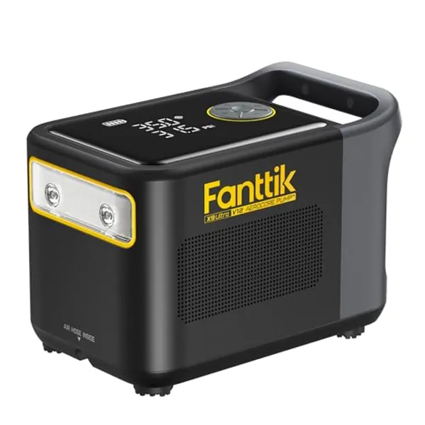 Fanttik X9 Ultra™ Portable Tire Inflator for Pickup Truck, RV | 3-in-1 Air Pump, Power Station, Flashlight | 6× Faster Inflator with Digital Gauge | Air Compressor for Light Truck, SUV, Compact Car
