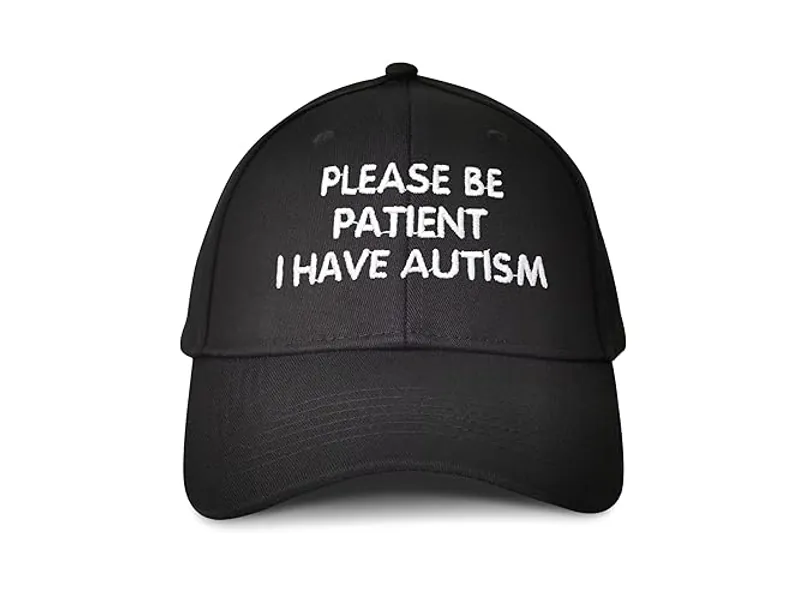 Hepandy Embroidered Please Be Patient I Have Autism Hats - One Size - Please Be Patient I Have Autism (Black)