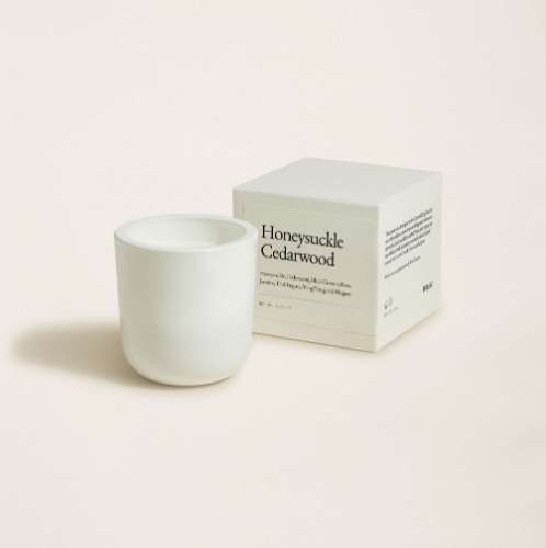 Soleil Swiss Scented Glass Candle - Honeysuckle Cedarwood