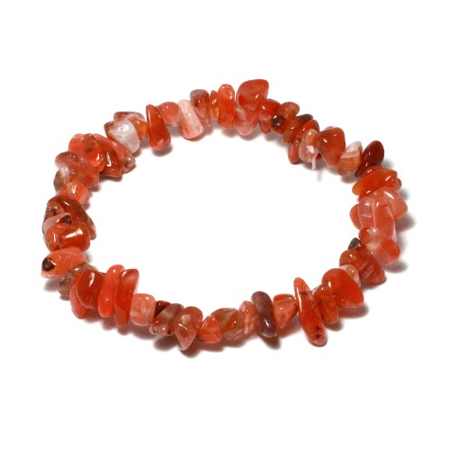 CrystalAge Carnelian Gemstone Chip Bracelet