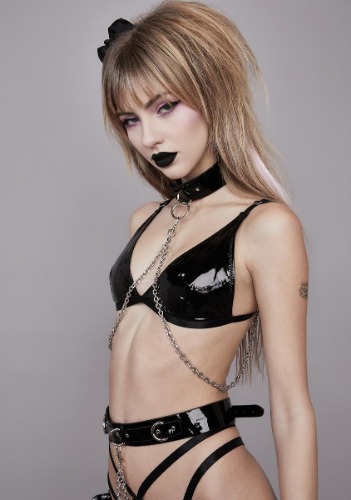 Love Is Pain Choker Chain Bra | Small