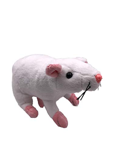 Onwomania Peluche Peluche Animal Rat Souris Blanc Rongeur 31 cm