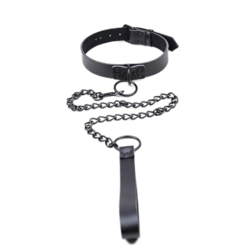 Collier en cuir PU noir avec chaîne collier vintage ceintures de laisse goth collier gothique pour femmes et hommes, colliers pour les soumissives