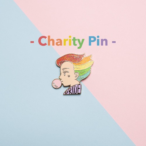 Charity LGBTQ BLM Pin - Bubble Gum Pride Month Hard Enamel Pin - [B Grade] / Simple Rubber Back