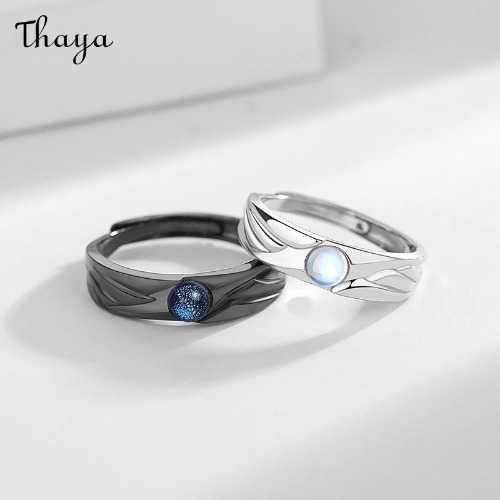 Thaya 925 Silver Angel Devil Seriers Couple Rings | Apair / adjustable opening