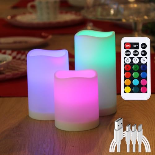 3pack Rechargeable LED Candles w/ Remote Control