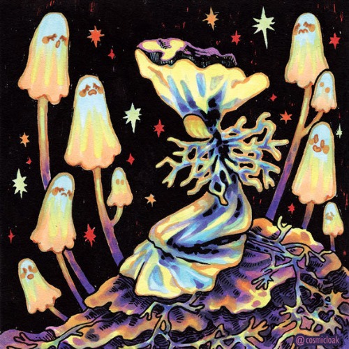 Ghost Mushroom Print
