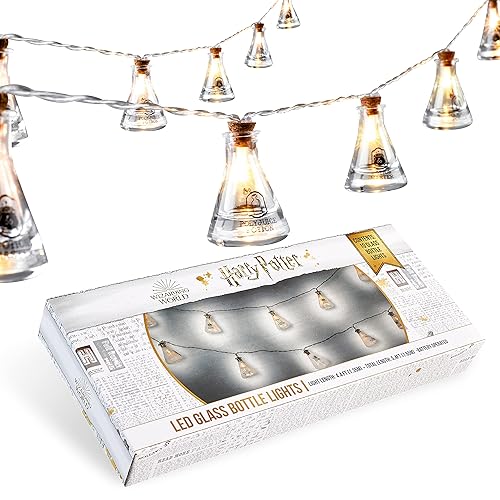 Harry Potter LED Lichterkette Batterie Warmweiß mit Zaubertrank Motiven, 10 LED Deko Licht String Lights 1.65 m