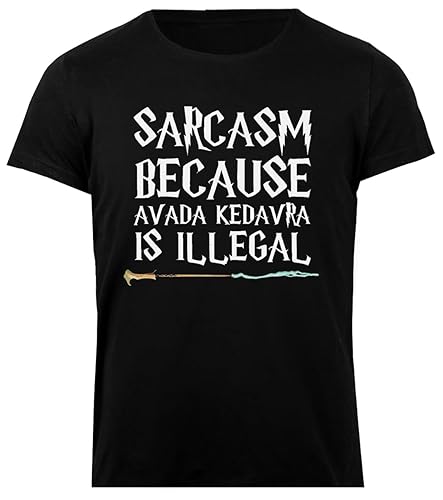 Sarkasmus, Weil Avada Kedavra Illegal Ist Basic-T-Shirt Für Damen Aus Baumwolle In Schwarz