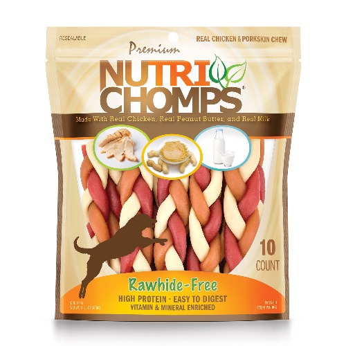 Nutri Chomps&amp;trade; Rawhide-Free Braided 6" Dog Treat - 10 Count