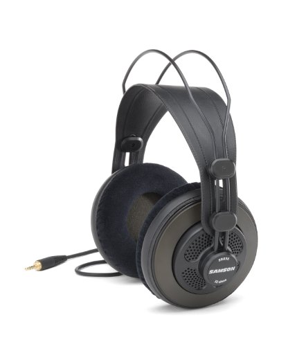Samson Semi Open-Back Studio Reference Headphones, Black, Over Ear (.) - Studio Reference
