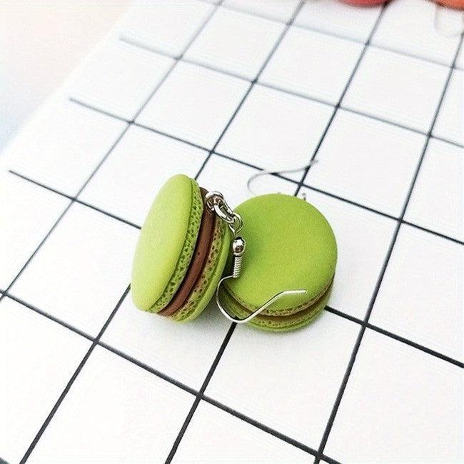 Macaroon Pendant Earrings - Green