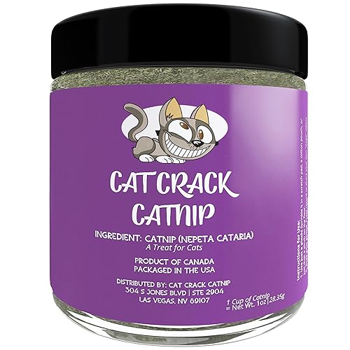 Cat Crack Catnip, Zoomie-Inducing Cat Nip Blend, North American Made & 100% Natural, Safe & Non-Addictive Catnip Treats Used to Supplement Catnip Toys, Catnip Spray, & Cat Accessories (1 Cup) - 1 Cup