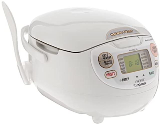 Zojirushi NS-ZCC10 5-1/2-Cup Neuro Fuzzy Rice Cooker and Warmer, Premium White - 5.5-Cup uncooked rice / 1L