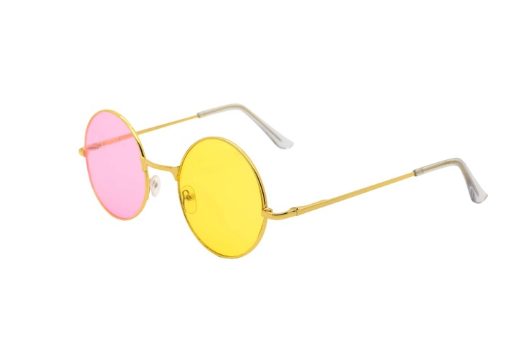 Spamton Pink & Yellow Round Circle Sunglasses Deltarune Cosplay Halloween Costume Glasses - 