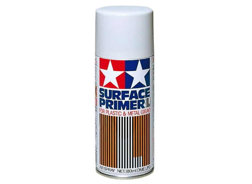 Tamiya TAM87042 87042 Surface Primer L Gray, 180ml Spray Can, Light Gray -
