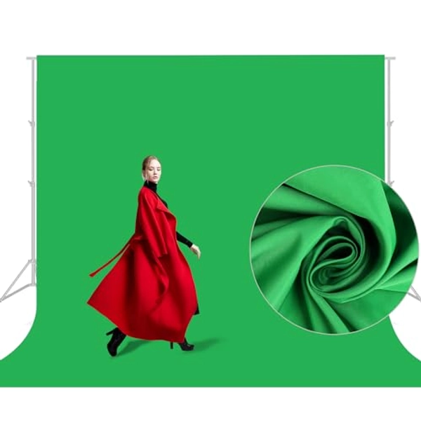 10x10 FT Green Screen Backdrop for Photography, Large Green Background for Zoom Meeting, High Density Chromakey Green Backdrop Curtain for Video Photoshoot Studio Gaming YouTube Conference Streaming