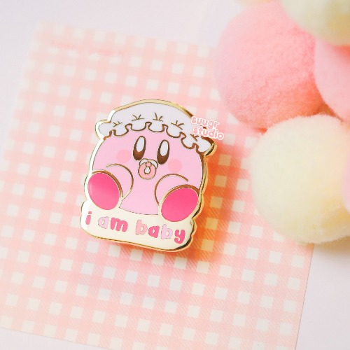 Baby Poyo "i am baby" Hard Enamel Pin - [A Grade] / Simple Rubber Back