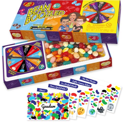 Jelly Belly Bean Boozled Jelly Beans Game NEW EDITION, Halloween Candy, Treats, Snacks + 5 Gaudum Jelly Bean Game Cards (For Adults) - For Adults