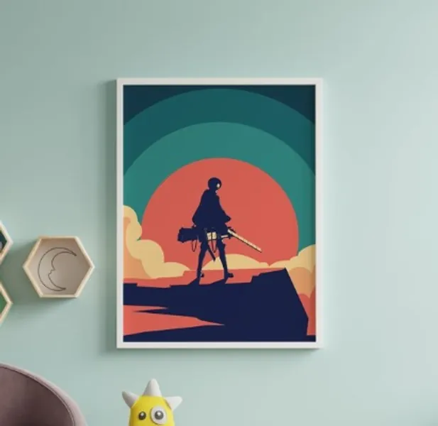 Levi Ackerman Retro Anime Print  AOT Anime Manga Room Decor | Etsy