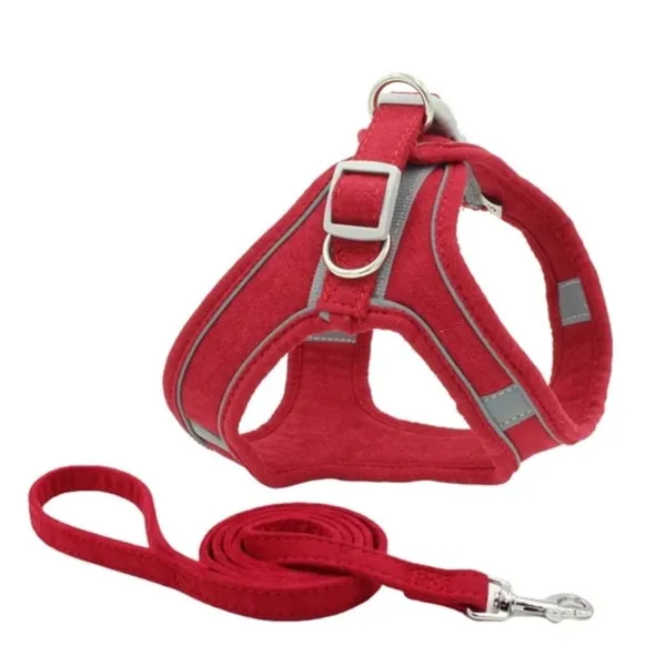Pet Adjustable Reflective Chest Harness - RED / XS